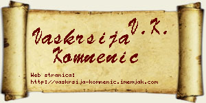 Vaskrsija Komnenić vizit kartica